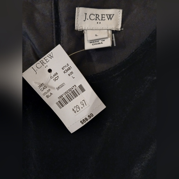 NWT J. Crew Velvet short sleeve - l - Picture 2 of 5